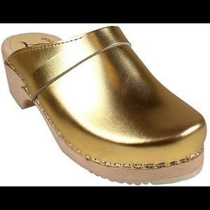 EUC | Lotta from Stockholm Classic Gold Clogs